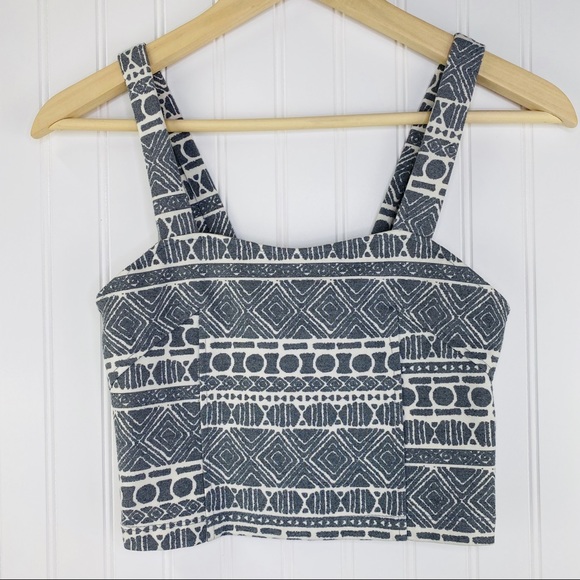 Brandy Melville Aztec Tribal Patterned Cut Out Crop Top - Picture 3 of 9